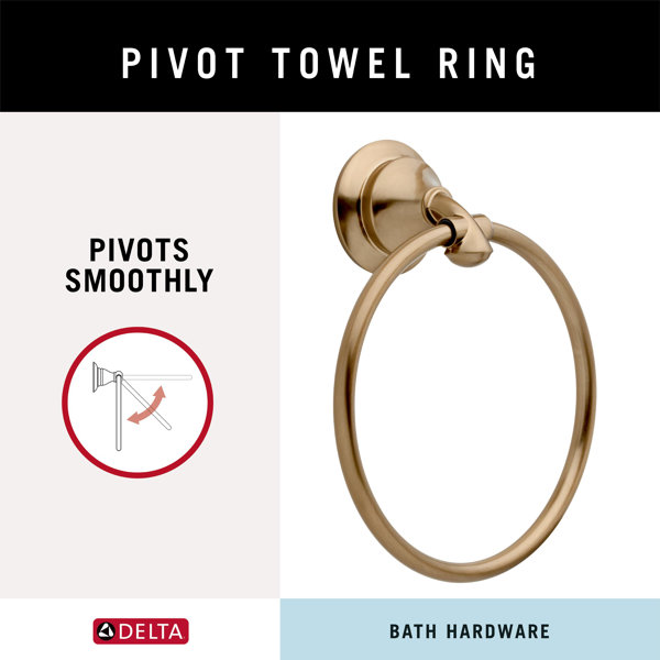 79446SS,CZ Delta Linden™ Wall Mount Round Closed Towel Ring Bath Hardware Accessory & Reviews